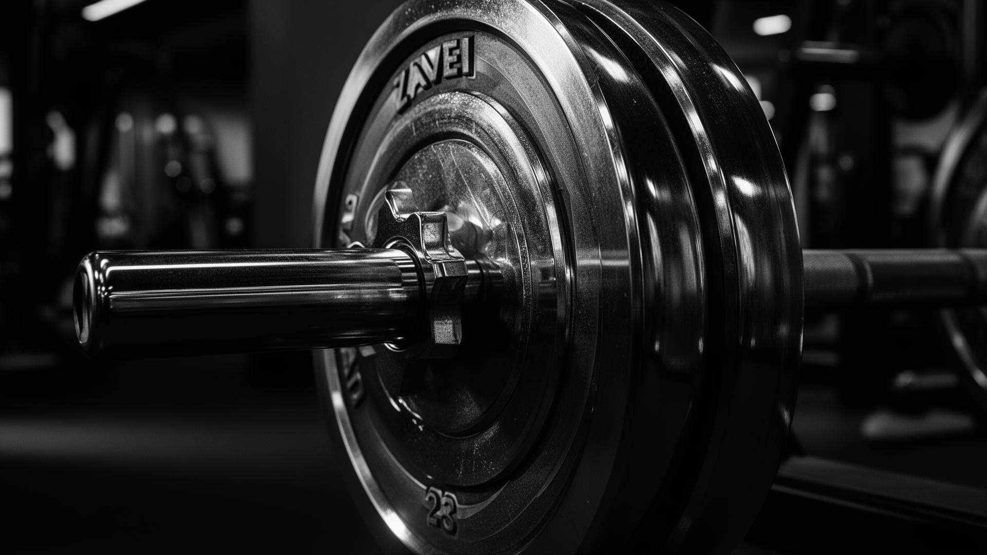 Bilanciere olimpico cromato in palestra premium